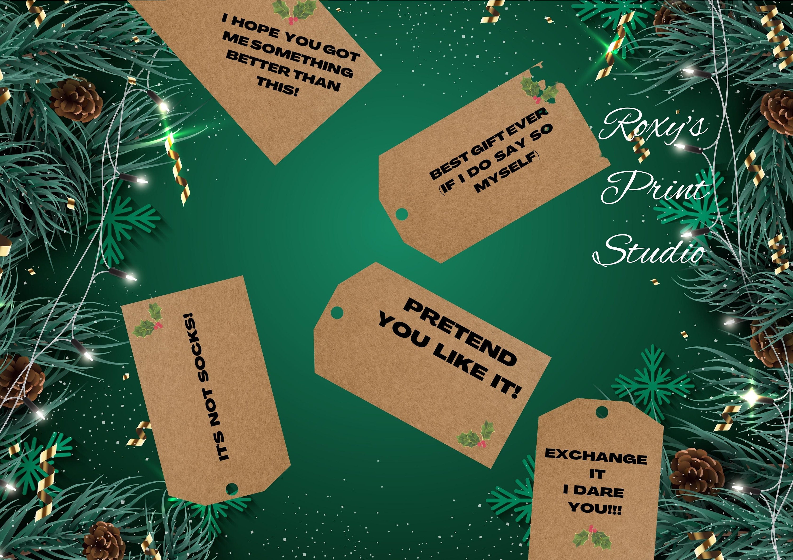 Rustic Christmas Gift Tags Printable Holiday Tags Set of 6 - Etsy UK