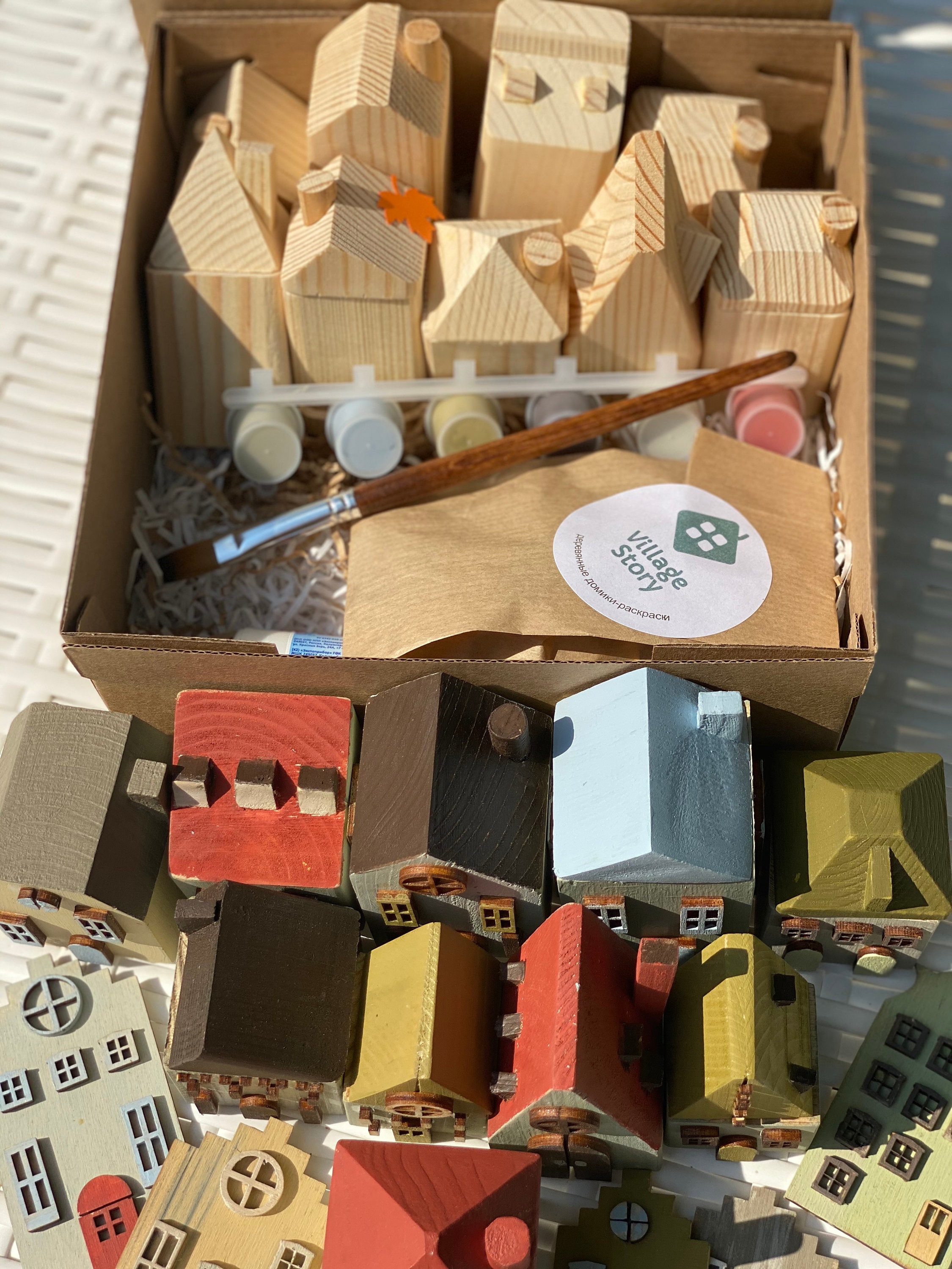 Small Wooden Houses Kids Craft Kit Provence Tiny House DIY Etsy