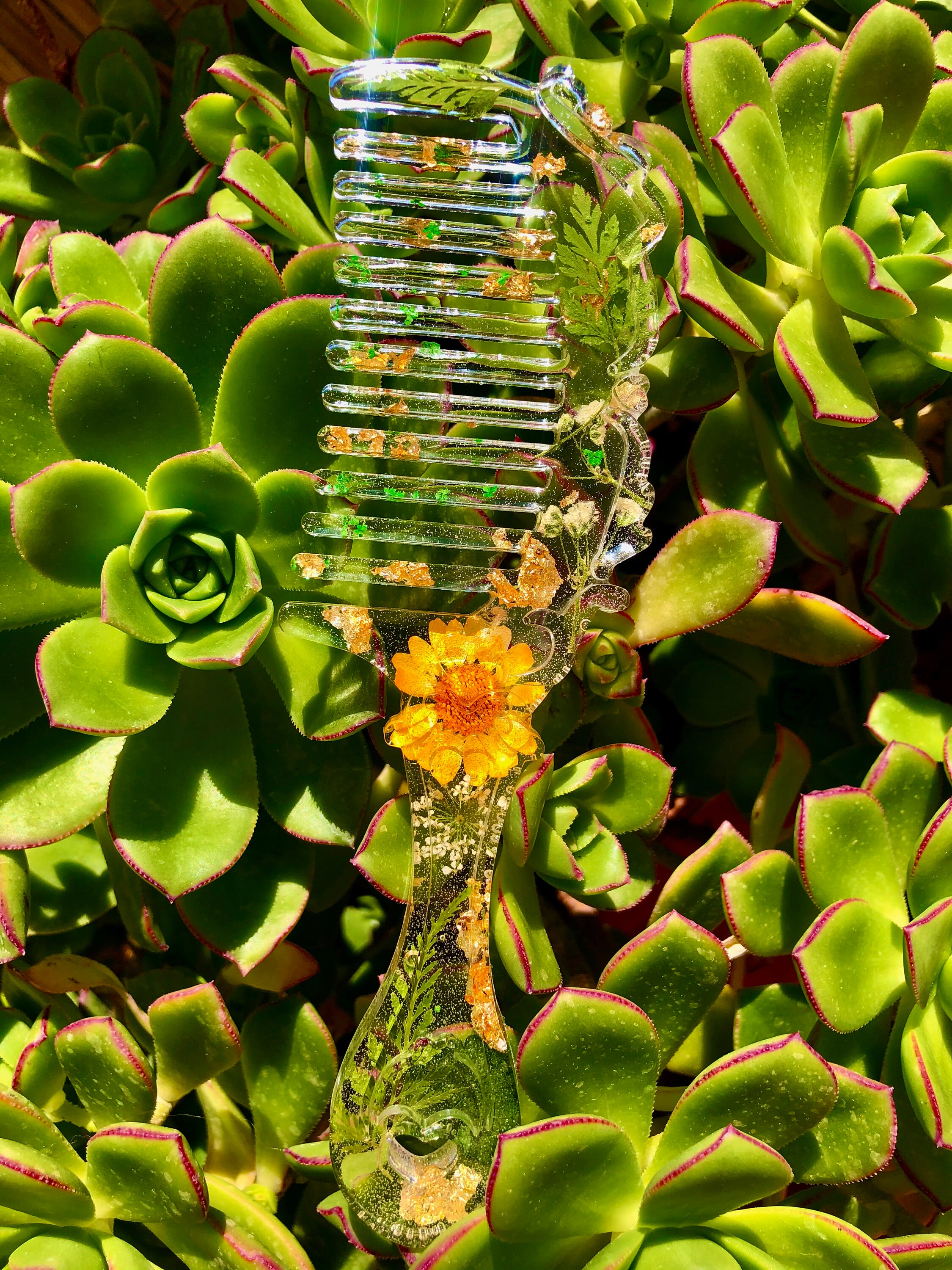 Resin Comb Custom Handmade Resin Flower Comb Etsy
