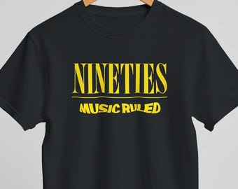 Nostalgisches 90er Jahre Retro Musik T-Shirt | Perfektes Geschenk für Neunziger Jahre Musikliebhaber | Unisex-Passform