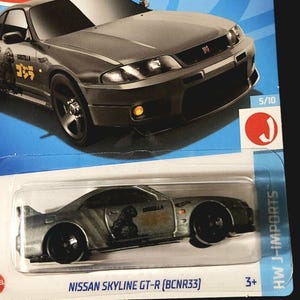 Hot Wheels Godzilla Nissan Skyline GT-R R33  HW J-Imports Grey - Collector&#39;s Edition Christmas Gift Idea