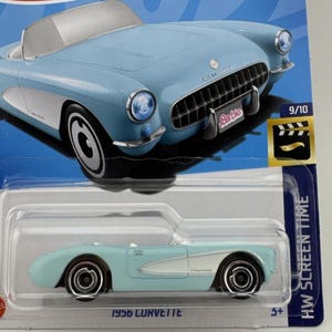 Hot Wheels 1956 Corvette Barbie The Movie HW Screen Time Light Blue Collector&#39;s Edition Christmas Gift Idea