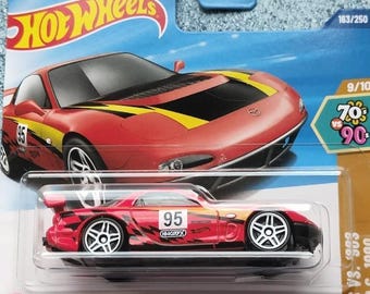 Hot Wheels Mazda Rx-7-red With Gold Wheels- Short Card-hard to