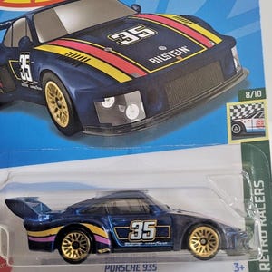 Hot Wheels Porsche 935 Diecast - Retro Racers Blu scuro