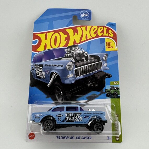 Hot Wheels 1955 Chevy Bel Air Gasser HW Gassers Light Blue Collector's Edition