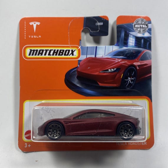 Matchbox Tesla Roadster Metallic Satin Red diecast Collectible Car Collector's Edition