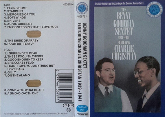The Benny Goodman Sextet Featuring Charlie Christian – 1939-41 Vintage Jazz 1989 Cassette Tape s