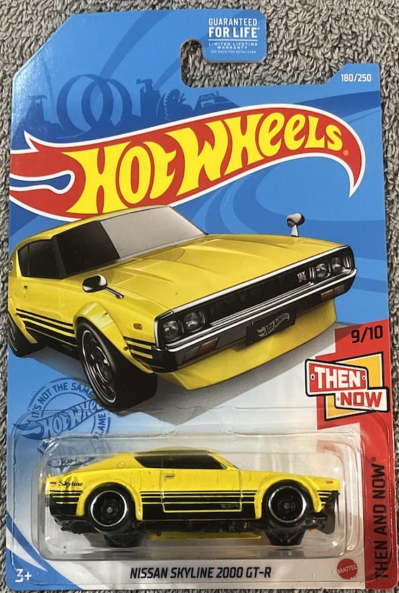 Hot Wheels Nissan Skyline 2000 GT-R Hw Then and Now Yellow - Collector's Edition