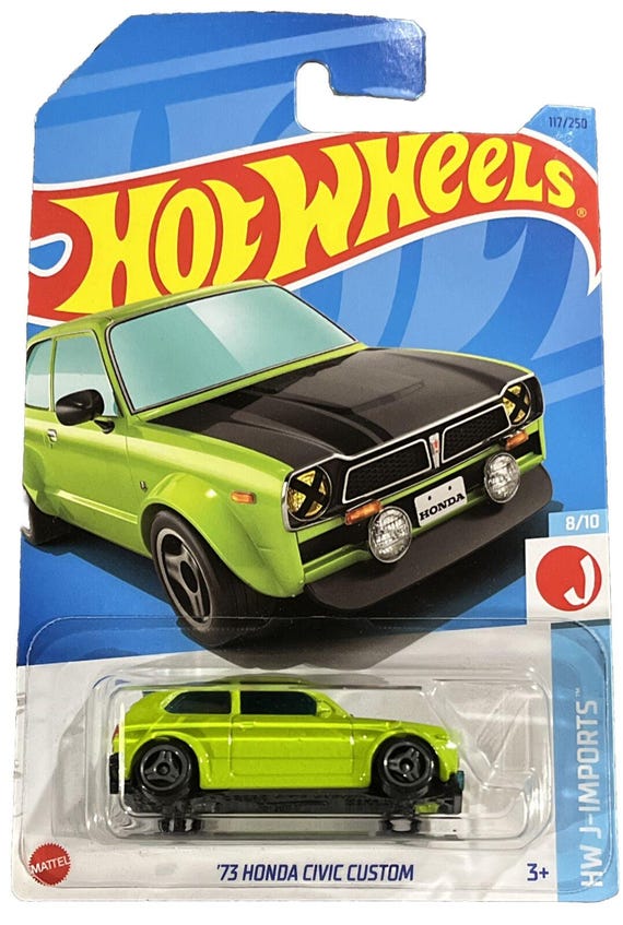 Hot Wheels 1973 Honda Civic Custom Apple Green - Collector's Edition