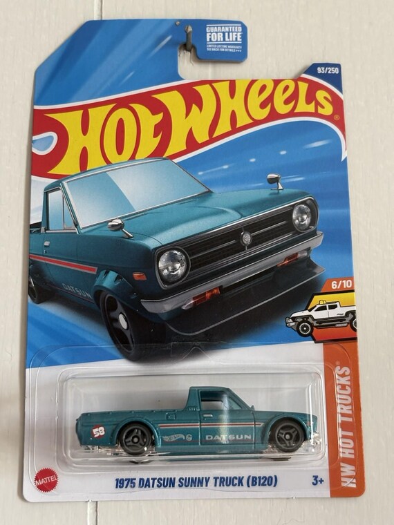 Hot Wheels 1975 Datsun Sunny Truck HW Hot Trucks - Metallic Teal Blue - Collector's Edition