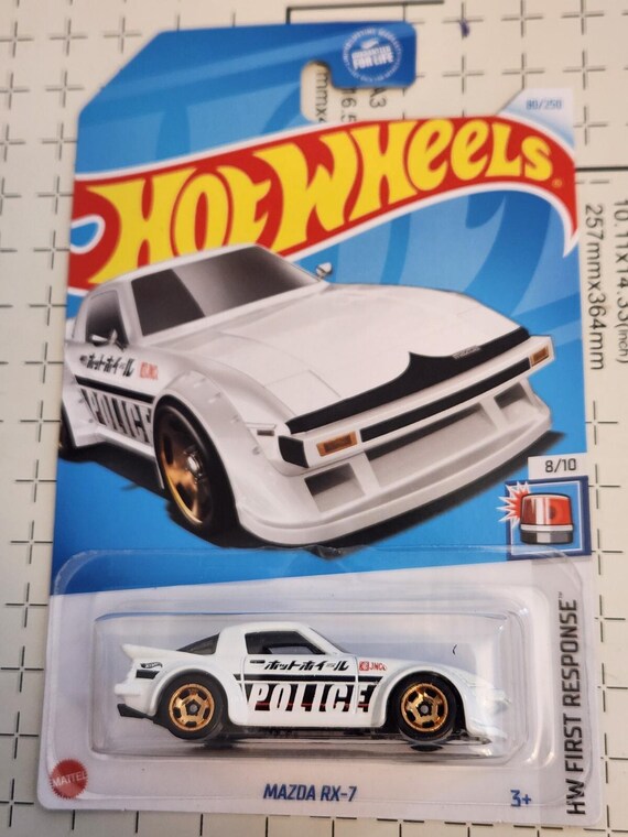Hot Wheels Mazda RX-7 Police Car HW First Response White Collector's Edition