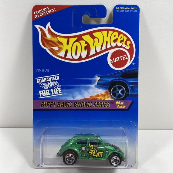 Hot Wheels 1997 Biff! Bam! Boom! Series VW Bug (5-spoke) Green Collector's Edition