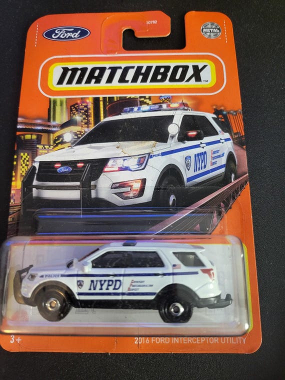 Matchbox Ford Interceptor Utility NYPD SUV Police White