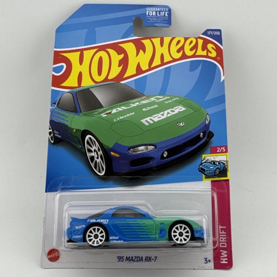 Hot Wheels 1995 Mazda RX-7 HW Drift Series Blue w/ 10SPs FALKEN Tires Collector's Edition