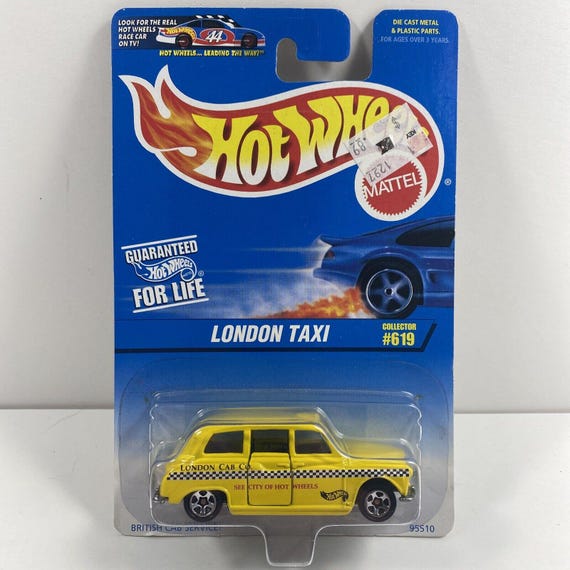 Hot Wheels 1997 London Taxi Card 1/64 Scale Yellow Collector's Edition