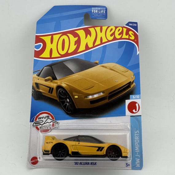 Hot Wheels Main 1990 Acura NSX J-Imports Yellow Collector's Edition