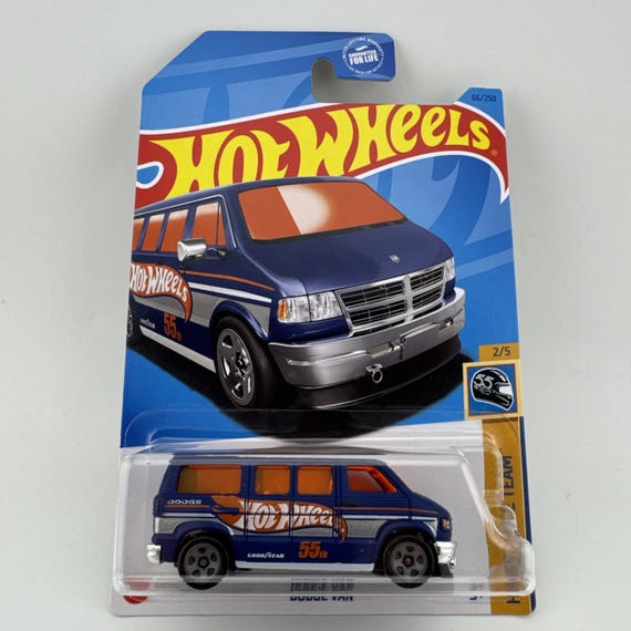 Hot Wheels DODGE VAN HW 55 Race Team Dark Blue w/Gray 5 Spoke Wheels Collector's Edition