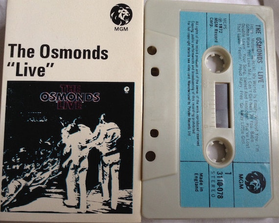 The Osmonds – Live Audio MGM Records – 3110-078 Vintage Pop 1972 Cassette Tape s