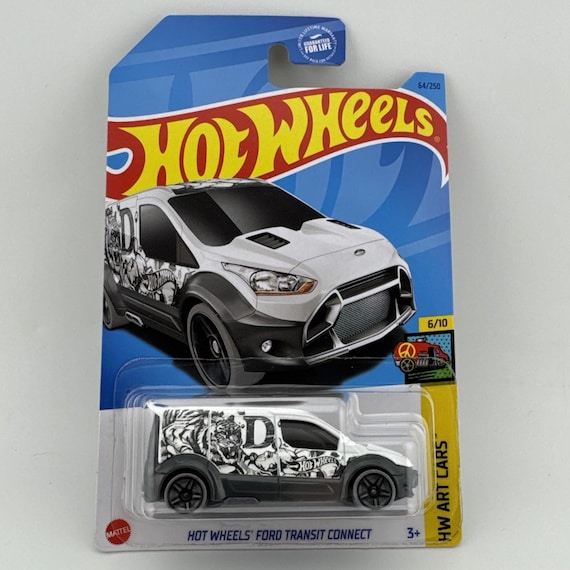 Hot Wheels Ford Transit Connect Van HW Art Cars White Gray Collector's Edition