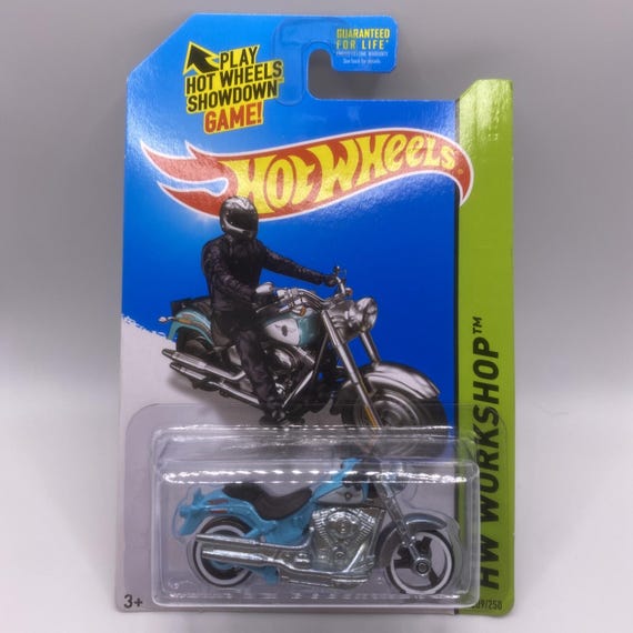 Hot Wheels Harley-Davidson Fat Boy HW Workshop Aqua Blue Collector's Edition