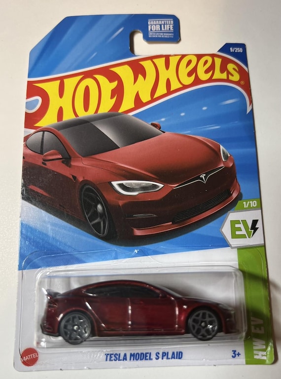 Hot Wheels Tesla Model S Plaid Red Excellent for a Tesla Fan Gift Collector's Edition