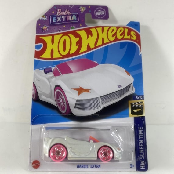 Hot Wheels Barbie Extra Hw Screen Time ~ Pearl White & Pink Collector's Edition