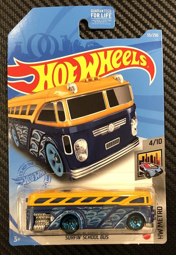 Hot Wheels Surfin’ School Bus HW Metro Blue / Yellow