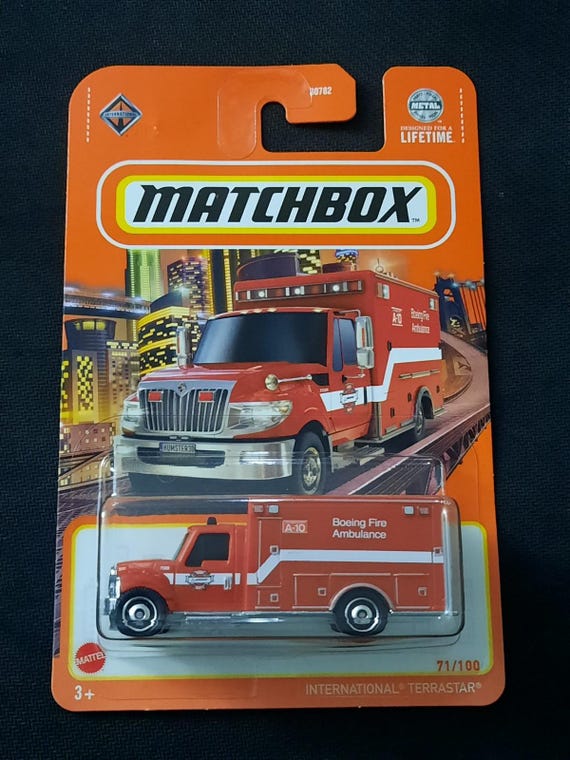 Matchbox International Terrastar Boeing Fire Ambulance - Red - Collector's Edition