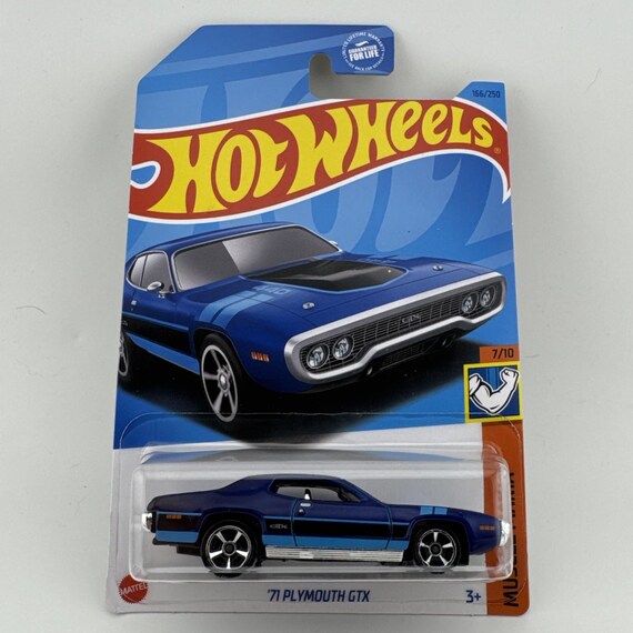 Hot Wheels 1971 Plymouth GTX Hw Muscle Mania Blue Collector's Edition
