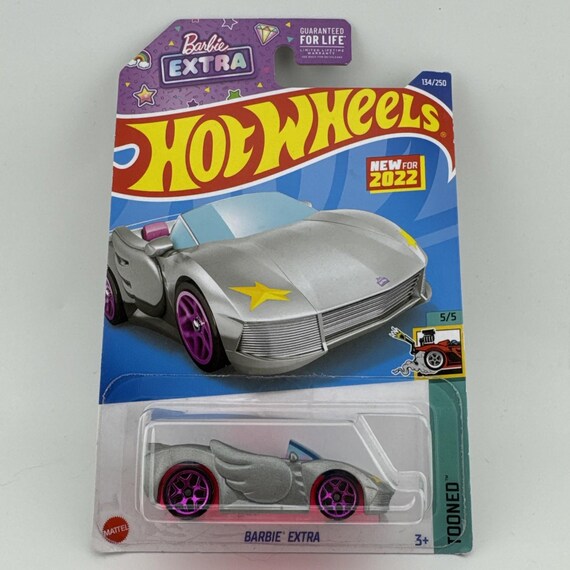 Hot Wheels Barbie Extra Tooned Silver/Pink Barbie Movie Car Collector's Edition