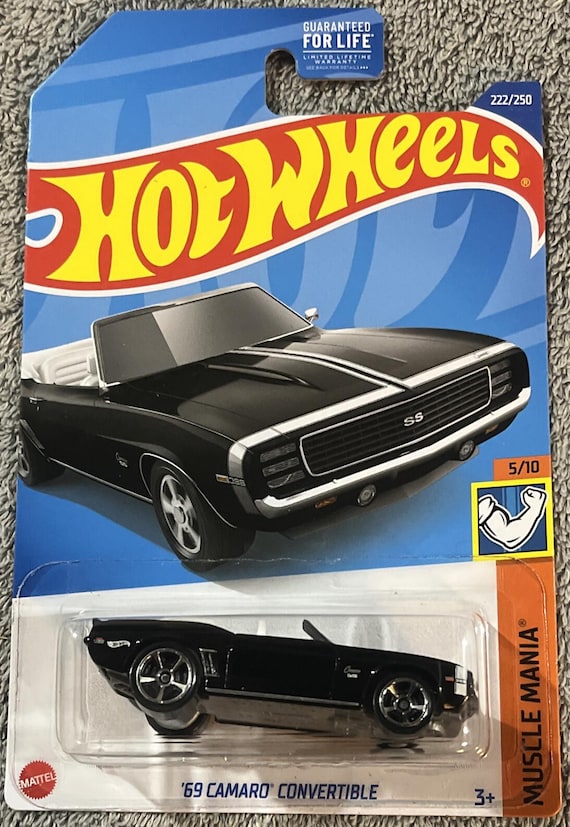 Hot Wheels 1969 Camaro Convertible HW Muscle Mania Black - Collector's Edition