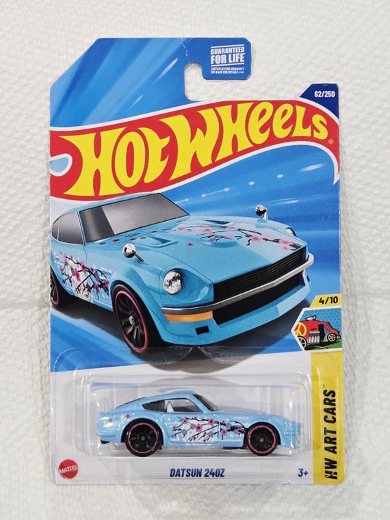 Hot Wheels Datsun 240Z HW Art Cars Series Cherry Blossoms Blue Collector's Edition