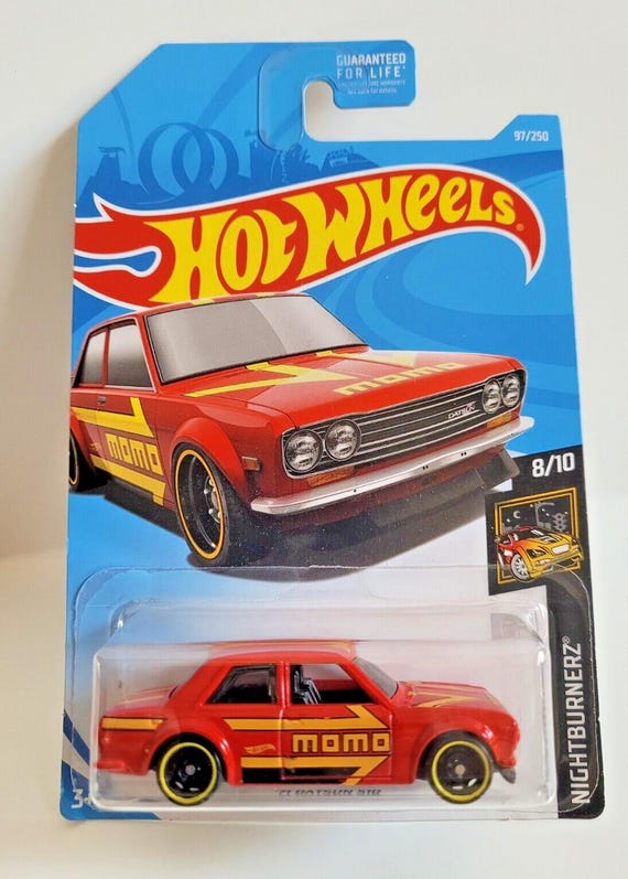 Hot Wheels 1971 Nissan Datsun 510 Nightburnerz Red MOMO