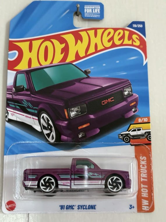Hot Wheels 1991 GMC Syclone HW Hot Trucks - Purple - Collector's Edition
