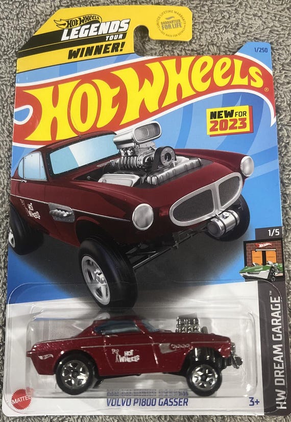 Hot Wheels Volvo P1800 Gasser Hw Dream Garage Burgundy Red - Collector's Edition