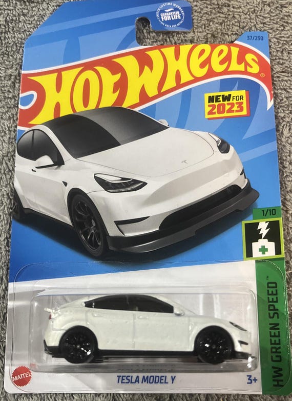 Hot Wheels Tesla Model Y Hw Green Speed White - Collector's Edition
