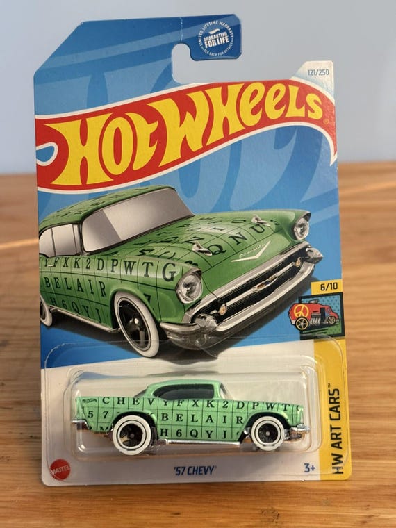 Hot Wheels 1957 Chevy HW Art Cars Diecast Car Pastel Green Collector's Edition