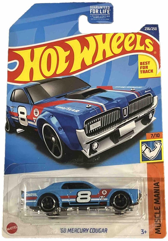 Hot Wheels 1968 Mercury Cougar Hw Muscle Mania Blue - Collector's Edition