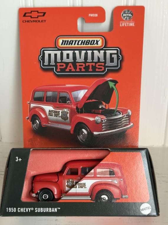Matchbox Moving Parts 1950 Chevy Suburban Fire Department - Red - Collector's Edition