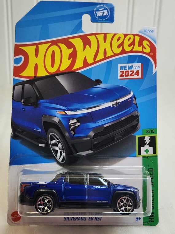 Hot Wheels Chevy Silverado EV RST Hw Green Speed Off Road Truck Blue