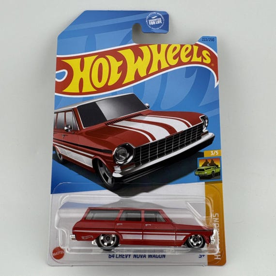 Hot Wheels Mainline 1964 Chevy Nova Wagon Red HW Wagons 3/5 Collector's Edition