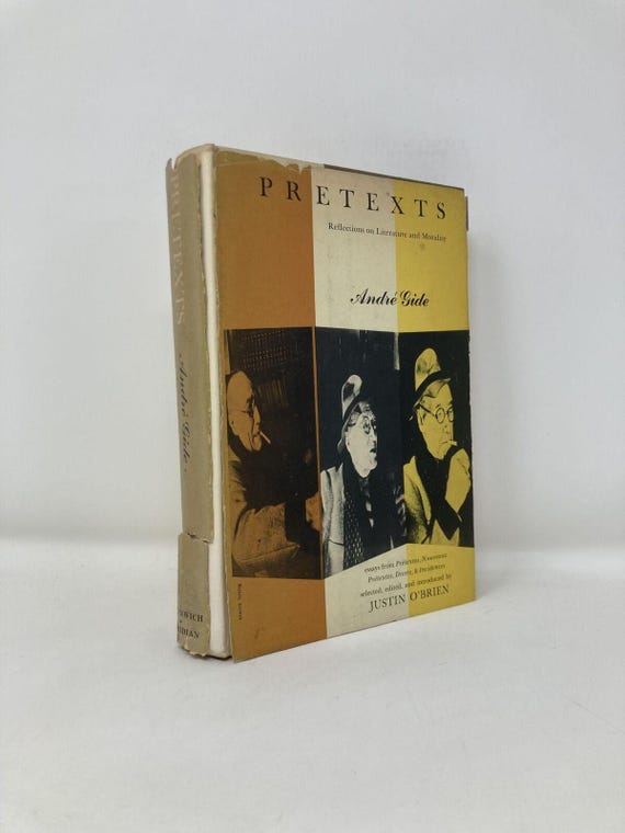Pretexts by Andre Gide First 1st Edition VG Hardcover 1959