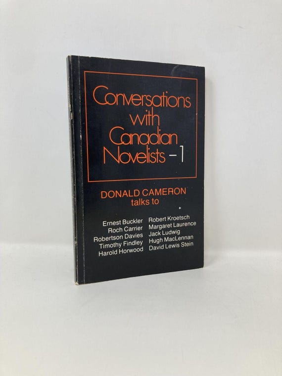 Conversations with Canadian Novelists 2 by Silver Donald Cameron First 1st VG PB 1973