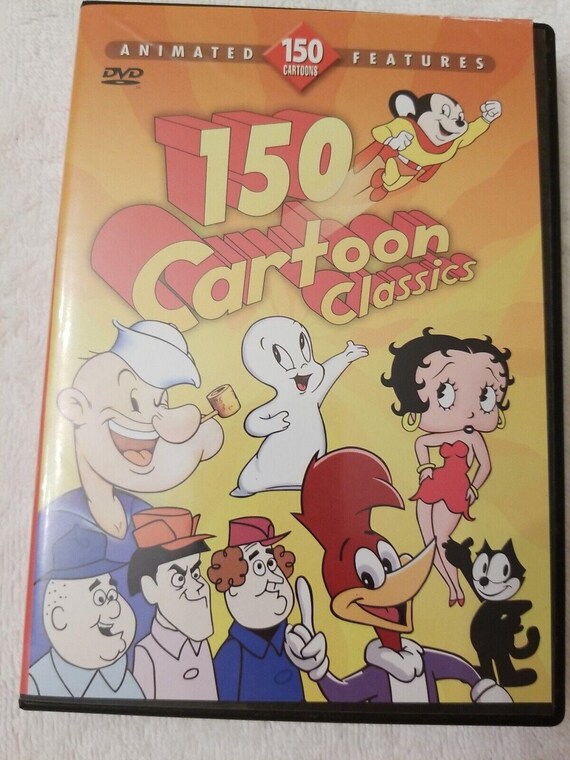 150 Cartoon Classics! (3 DVD set) Betty Boop, Casper, Popeye Woody Felix the Cat Vintage