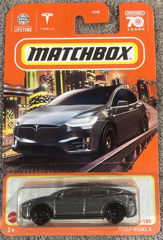 Matchbox Tesla Model X 70 Years Metallic Gray - Collector's Edition