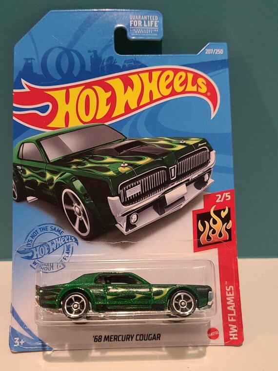 Hot Wheels 1968 Mercury Cougar Hw Flames Green Collector's Edition