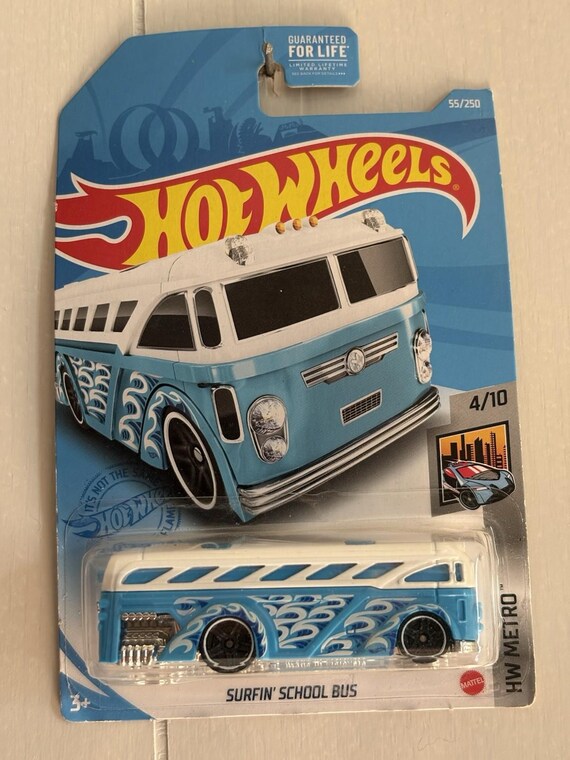 Hot Wheels Surfin School Bus Hw Metro - Blue - Collector's Edition