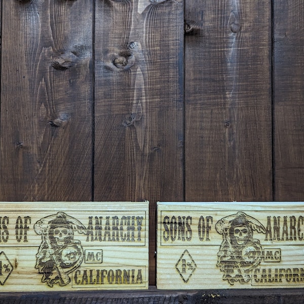 Sons Of Anarchy Engraved Wooden Sign