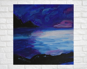Dreamer's Bay, original acrylic seascape painting. Original, contemporary art.