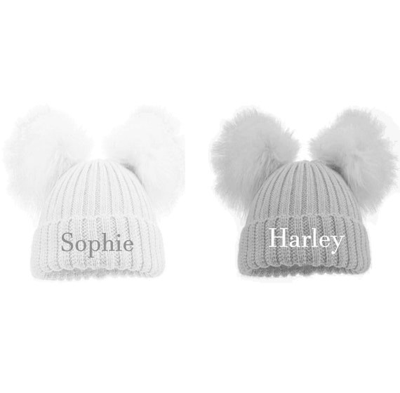 Personalised Baby Hat Pom Pom Style 